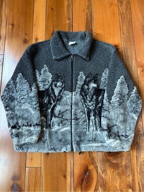 Vintage Winter Wolves Fleece Jacket